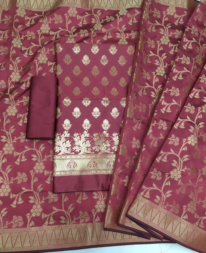 tussar silk unstitched suits