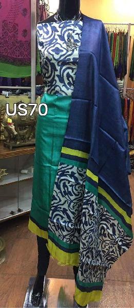 tussar silk unstitched suits