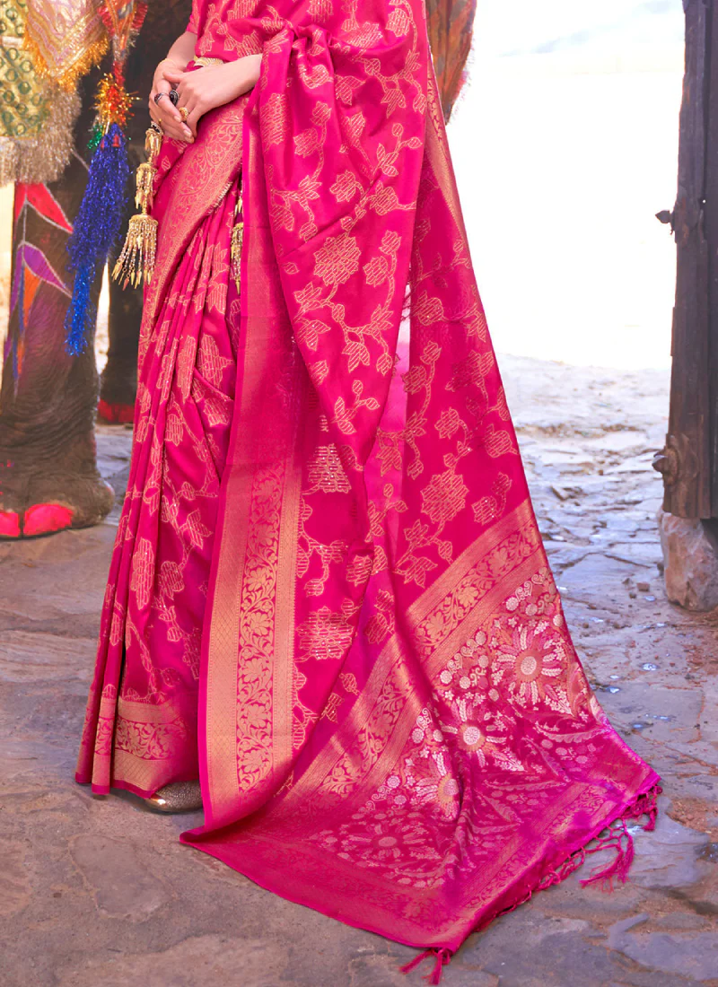 marriage rani pink wedding silk sarees