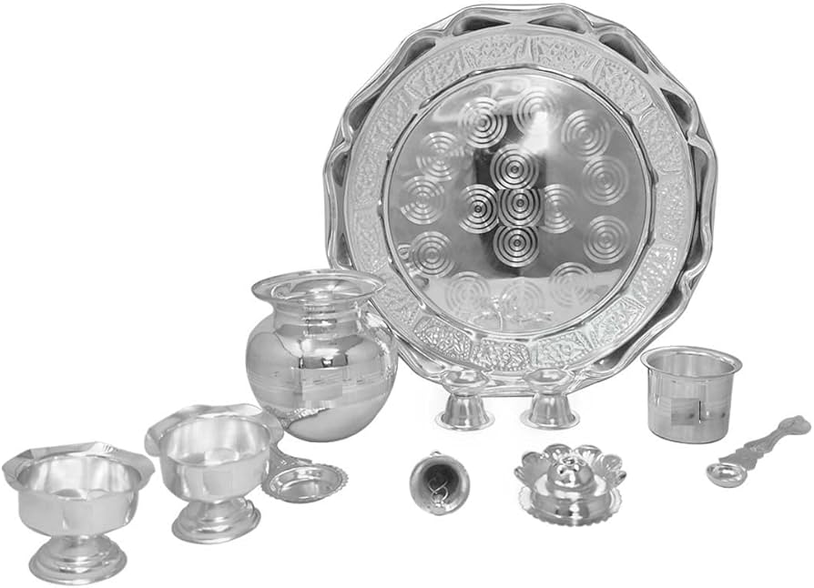 german silver pooja items