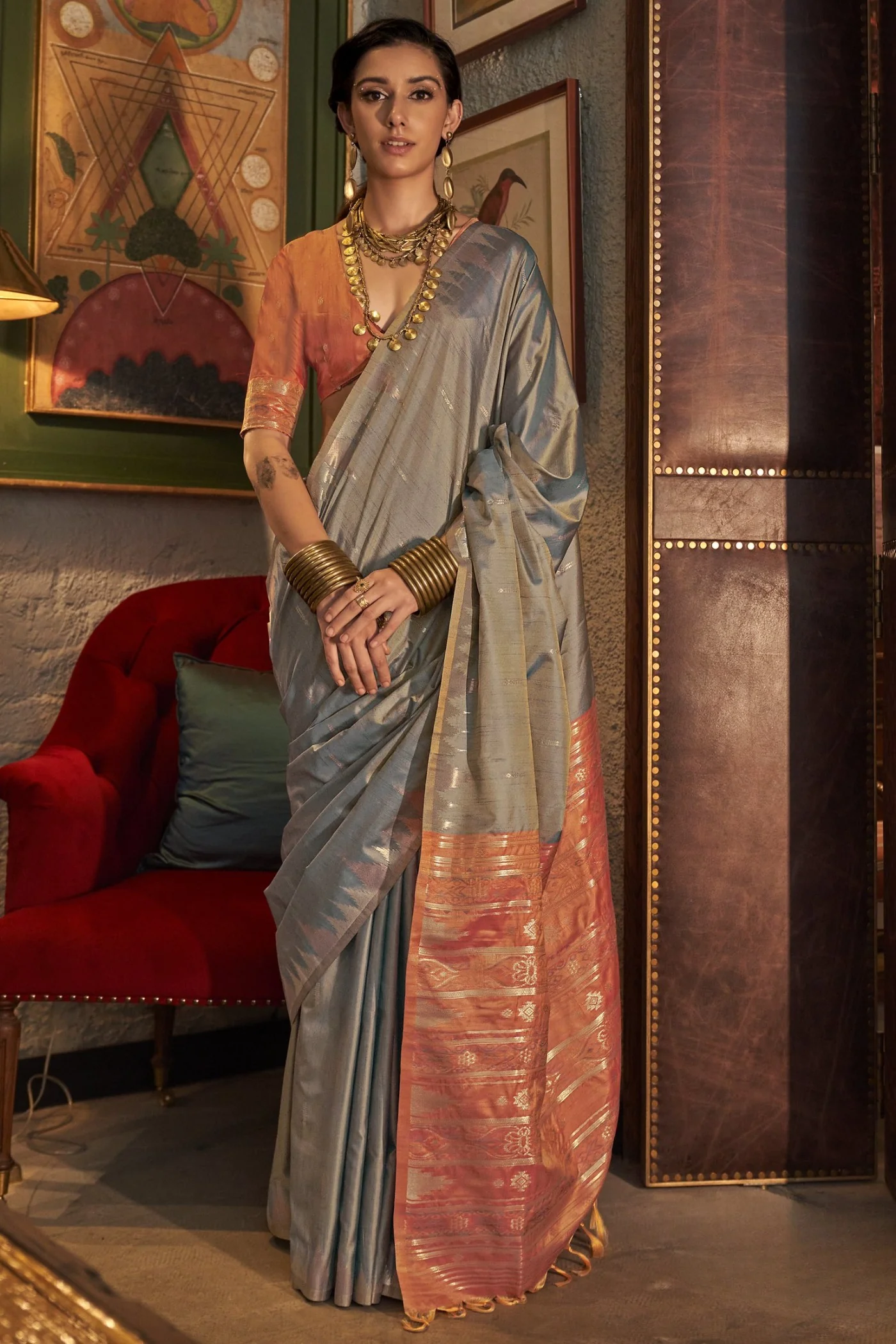 linen silk sarees