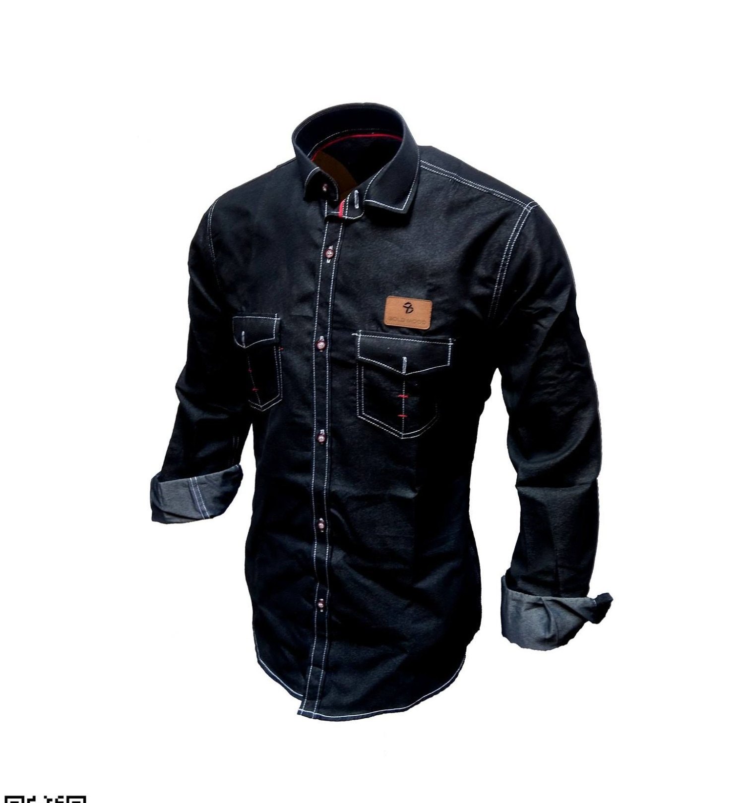 black denim shirt